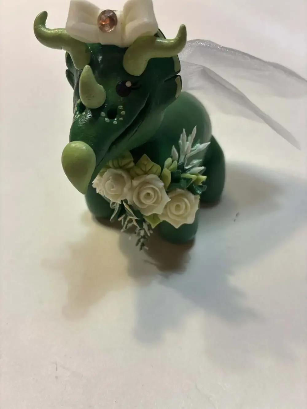 PerlillaPets Handmade Triceratops Wedding Cake Topper Set
